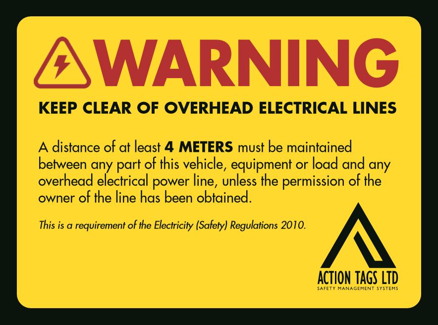 Keep Clear Overhead Elerical Lines - (pack 5)