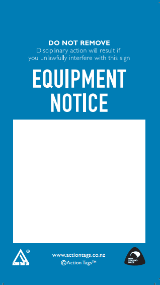 Equipment Notice Tags (Pack of 20)