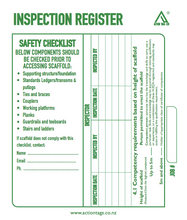 Load image into Gallery viewer, Safe go scaffold non notify card back