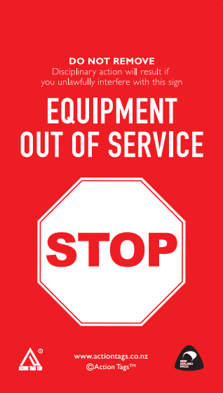Equipment Out of Service Warning Tags (Pack of 20)