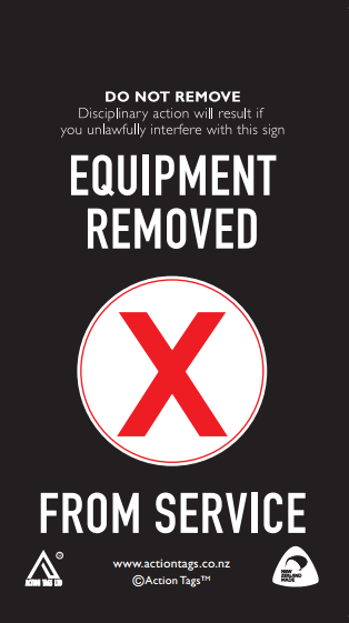 Equipment Removed Tags (Pack of 20)