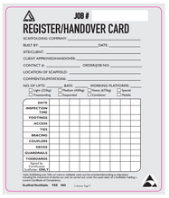 Load image into Gallery viewer, Register/Handover Card (Pack of 50)
